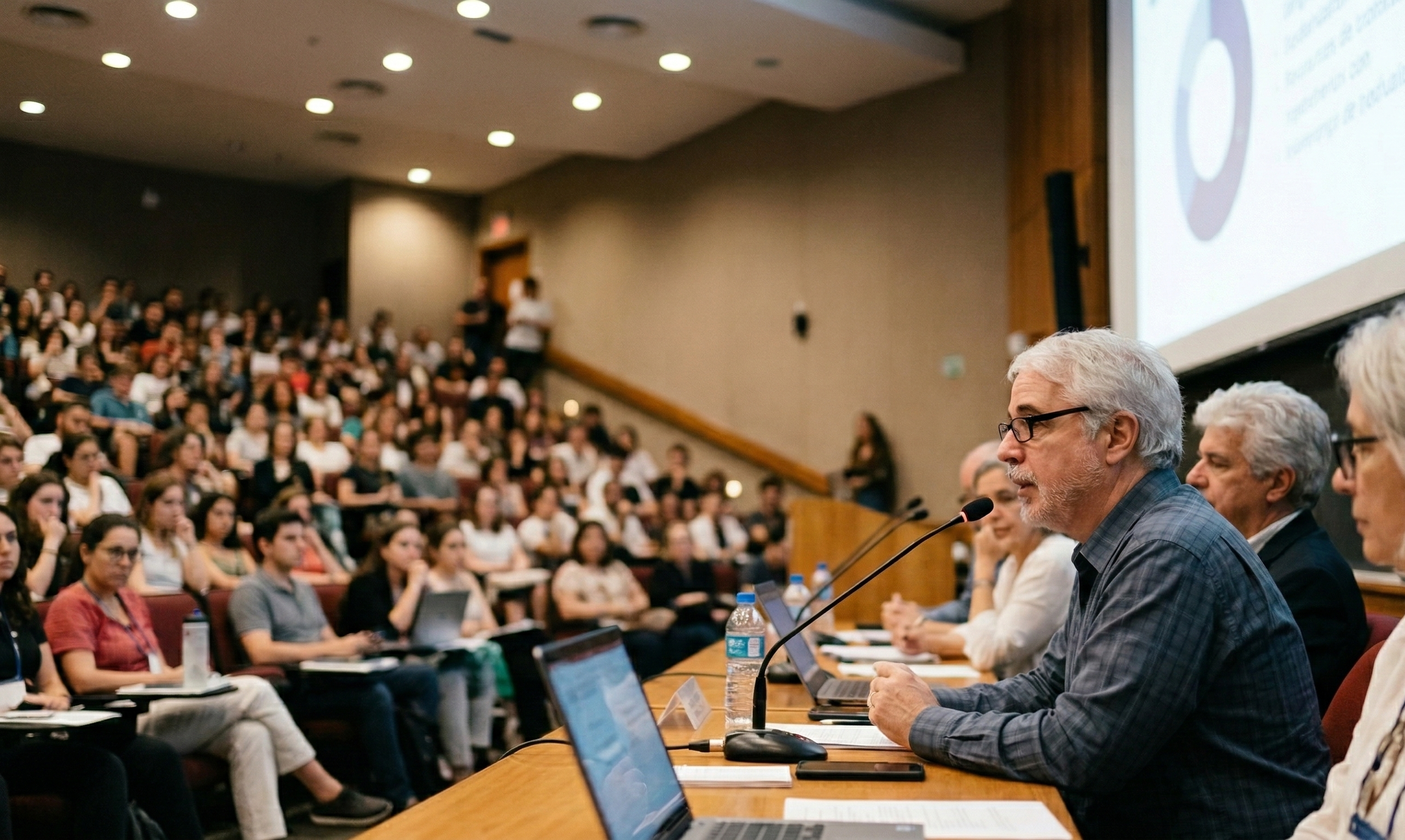 Em conferência